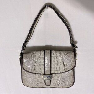Vintage Reptile Embossed Faux Leather Purse Handbag Shoulder Bag